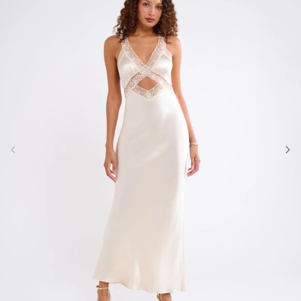 Rumored Crossroads Cream Maxi Dress